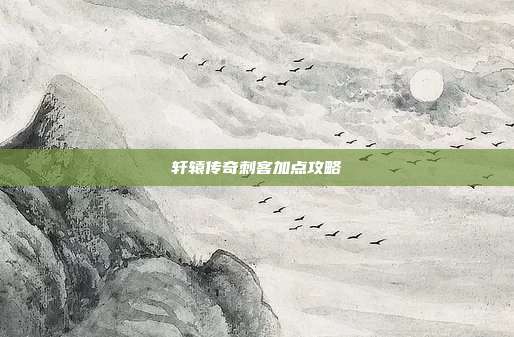 轩辕传奇刺客加点攻略