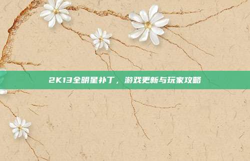 2K13全明星补丁，游戏更新与玩家攻略