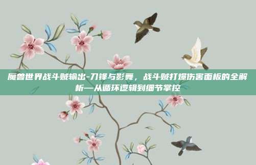 魔兽世界战斗贼输出-刀锋与影舞，战斗贼打爆伤害面板的全解析—从循环逻辑到细节掌控