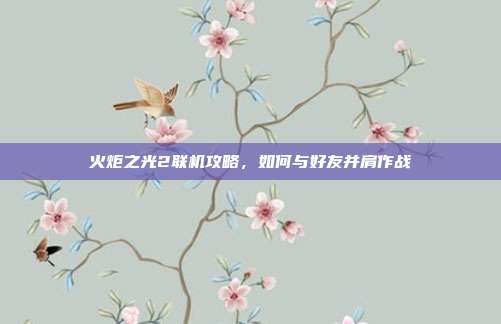 火炬之光2联机攻略，如何与好友并肩作战