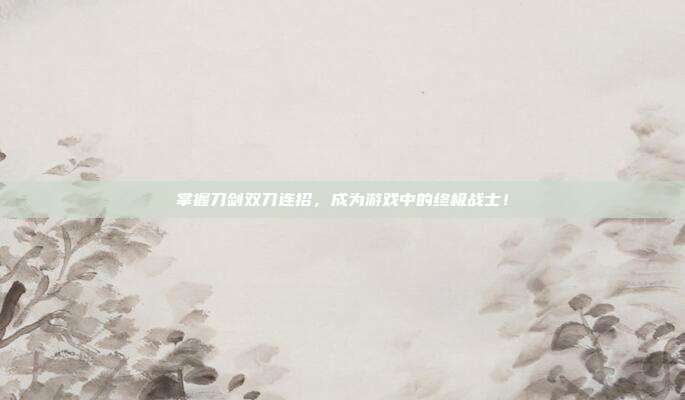 掌握刀剑双刀连招，成为游戏中的终极战士！
