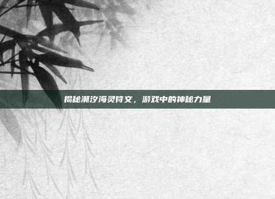 揭秘潮汐海灵符文,游戏中的神秘力量