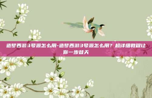 造梦西游3号源怎么用-造梦西游3号源怎么用？超详细教程让你一步登天