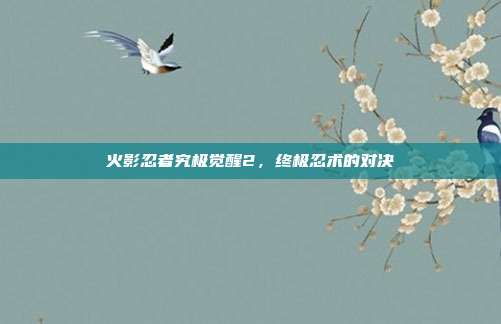 火影忍者究极觉醒2,终极忍术的对决