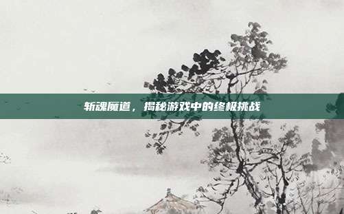 斩魂魔道,揭秘游戏中的终极挑战