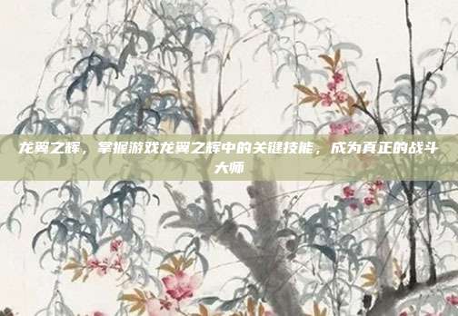 龙翼之辉,掌握游戏龙翼之辉中的关键技能,成为真正的战斗大师