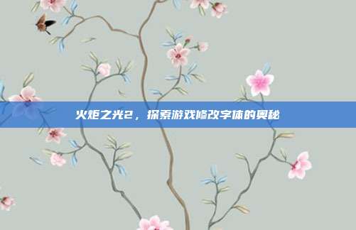 火炬之光2，探索游戏修改字体的奥秘