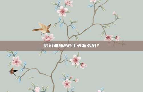 梦幻诛仙2新手卡怎么用?