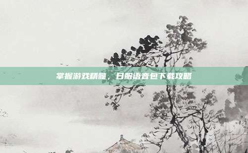 掌握游戏精髓,日服语音包下载攻略