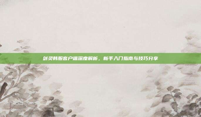剑灵韩服客户端深度解析,新手入门指南与技巧分享