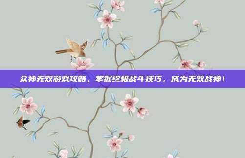 众神无双游戏攻略,掌握终极战斗技巧,成为无双战神!