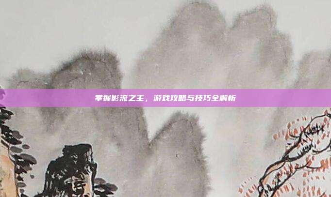 掌握影流之主,游戏攻略与技巧全解析