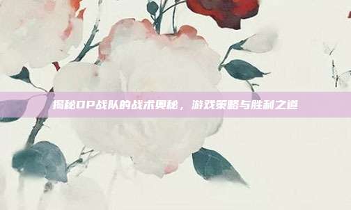 揭秘DP战队的战术奥秘,游戏策略与胜利之道