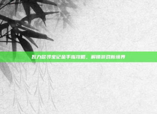 瓦力欧寻宝记金手指攻略,解锁游戏新境界