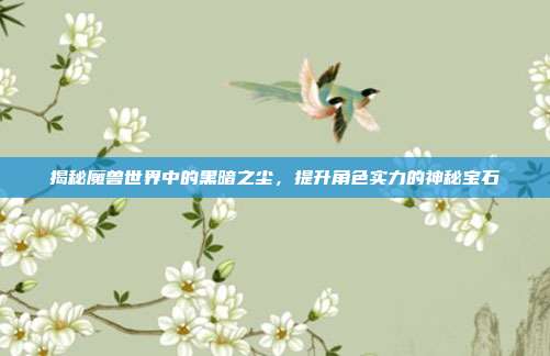 揭秘魔兽世界中的黑暗之尘,提升角色实力的神秘宝石