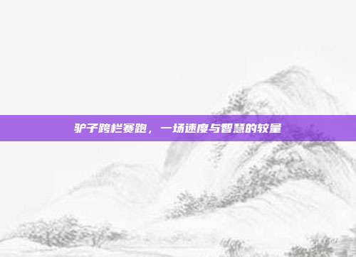 驴子跨栏赛跑,一场速度与智慧的较量
