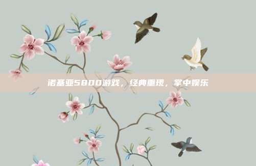 诺基亚5800游戏,经典重现,掌中娱乐