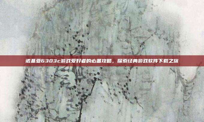 诺基亚6303c游戏爱好者的必备攻略,探索经典游戏软件下载之旅