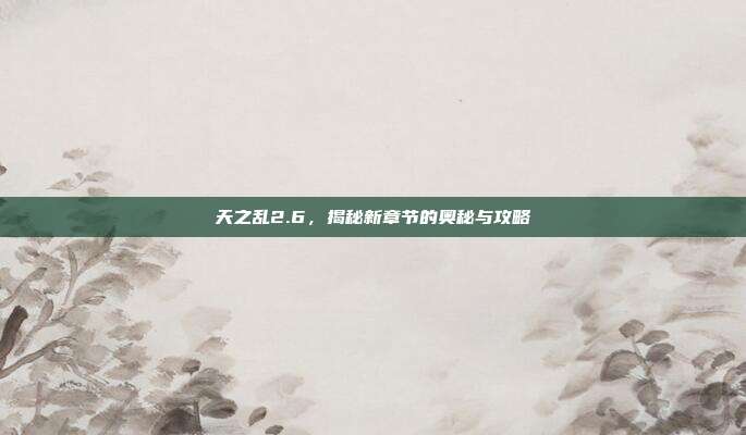 天之乱2.6,揭秘新章节的奥秘与攻略