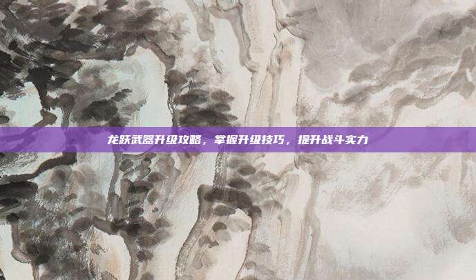 龙跃武器升级攻略,掌握升级技巧,提升战斗实力