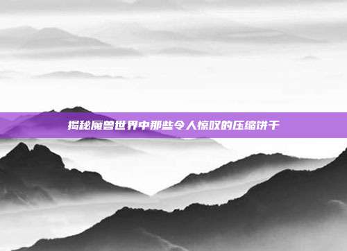 揭秘魔兽世界中那些令人惊叹的压缩饼干
