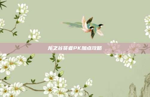 龙之谷贤者PK加点攻略