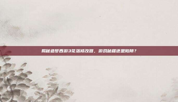 揭秘造梦西游3花落修改器,游戏秘籍还是陷阱?