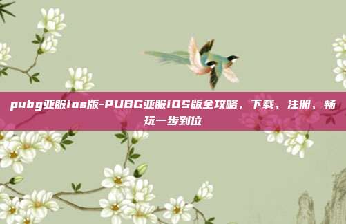 pubg亚服ios版-PUBG亚服iOS版全攻略，下载、注册、畅玩一步到位