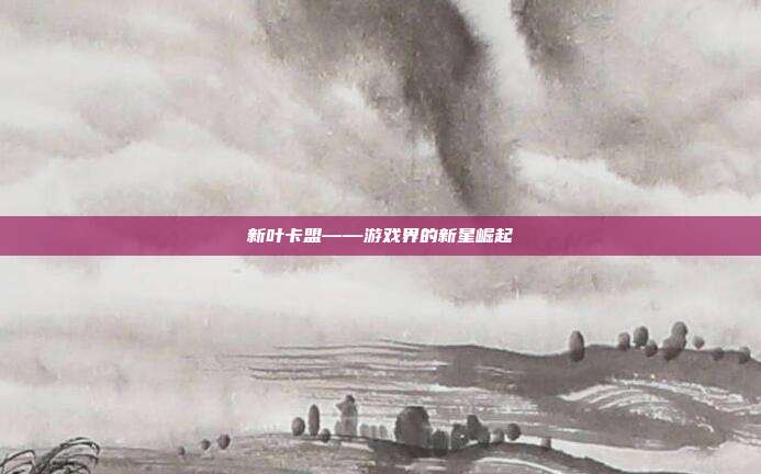 新叶卡盟——游戏界的新星崛起
