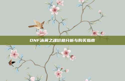 DNF冰翼之魂价格分析与购买指南