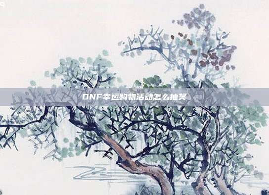 DNF幸运购物活动怎么抽奖