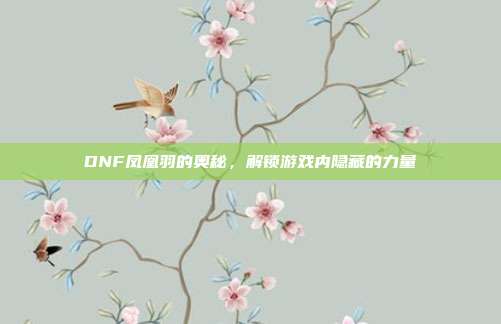 DNF凤凰羽的奥秘，解锁游戏内隐藏的力量