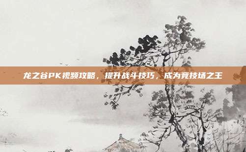 龙之谷PK视频攻略,提升战斗技巧,成为竞技场之王