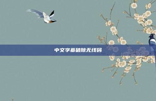 中文字幕破除无线码