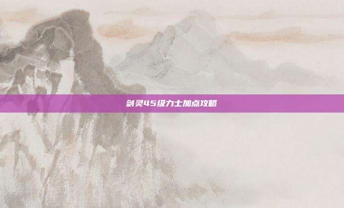 剑灵45级力士加点攻略