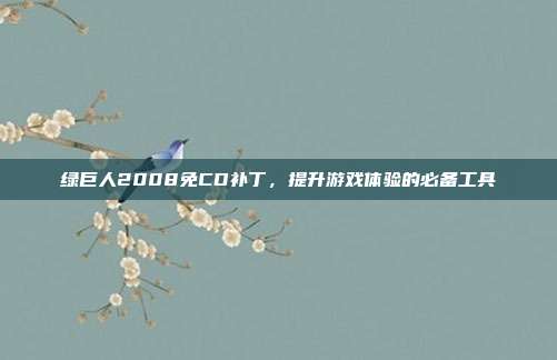 绿巨人2008免CD补丁,提升游戏体验的必备工具