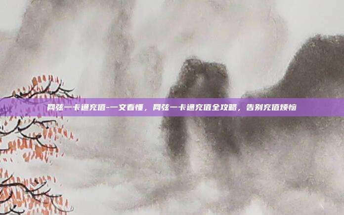 网弦一卡通充值-一文看懂，网弦一卡通充值全攻略，告别充值烦恼