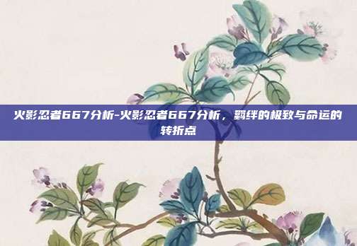火影忍者667分析-火影忍者667分析，羁绊的极致与命运的转折点