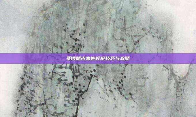 赛博朋克朱迪打桩技巧与攻略