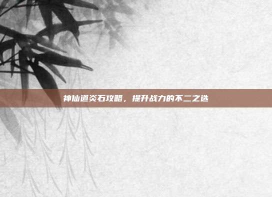 神仙道炎石攻略,提升战力的不二之选