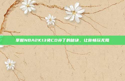 掌握NBA2K13免CD补丁的秘诀,让你畅玩无阻