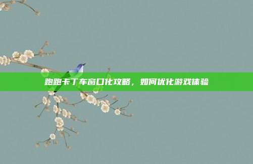 跑跑卡丁车窗口化攻略，如何优化游戏体验