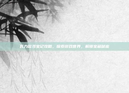 瓦力欧寻宝记攻略,探索游戏世界,解锁宝藏秘密