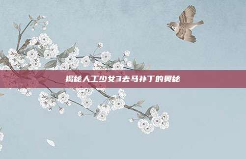 揭秘人工少女3去马补丁的奥秘