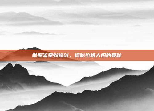 掌握流星蝴蝶剑,揭秘终极大招的奥秘