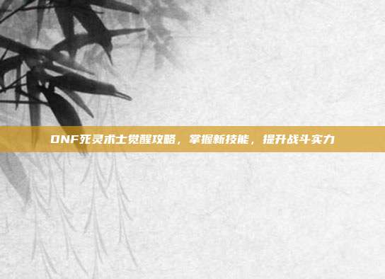 DNF死灵术士觉醒攻略,掌握新技能,提升战斗实力