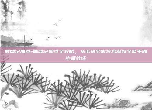 鹿鼎记加点-鹿鼎记加点全攻略，从韦小宝的狡黠流到全能王的终极养成