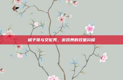 橘子哥与艾伦秀,游戏界的双星闪耀