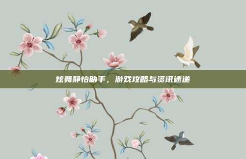 炫舞静怡助手,游戏攻略与资讯速递