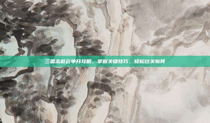 三国志赵云单开攻略，掌握关键技巧，轻松过关斩将
